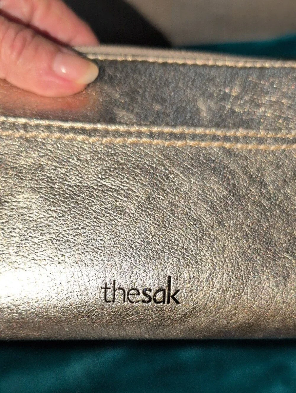 The Sak Metallic Gold Leather Zip Wallet